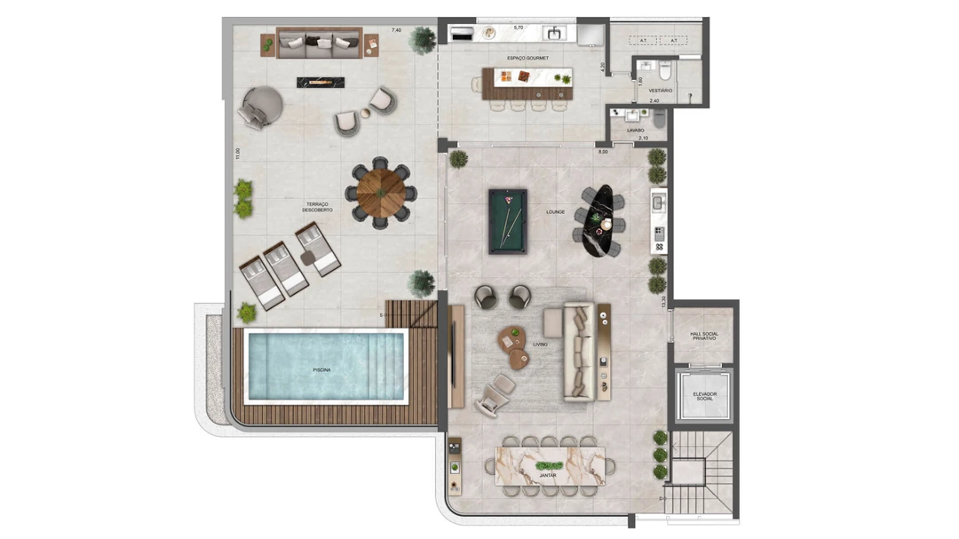 Cobertura duplex superior